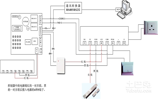 卷闸门门禁控制器接线方法