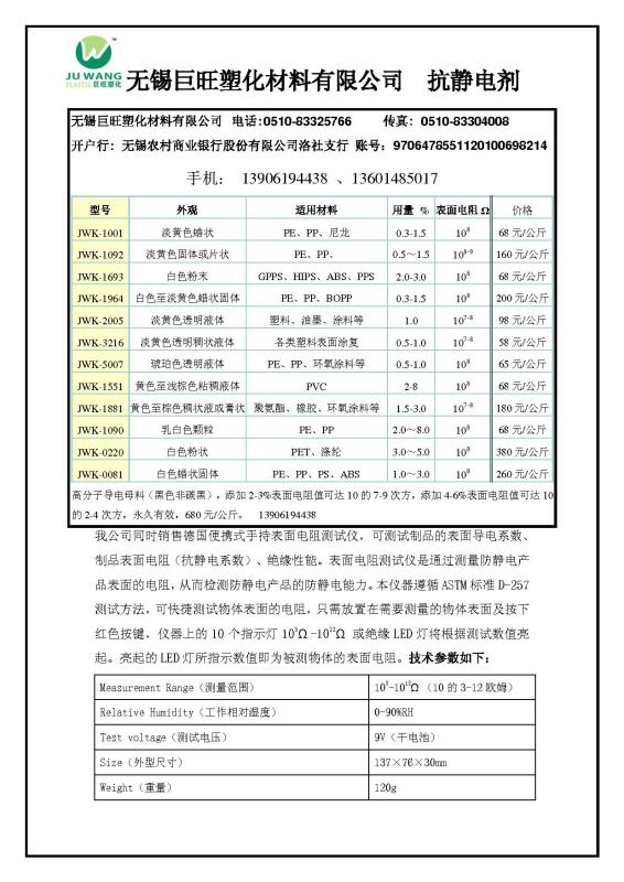 导电材料和防静电材料